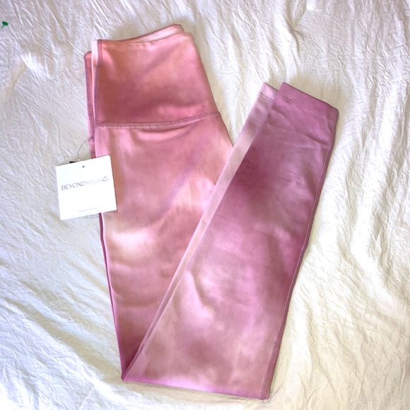 Beyond Yoga Pants - Beyond Yoga High Waisted Midi Legging Pink Tie dye Leggings-Size M NWT